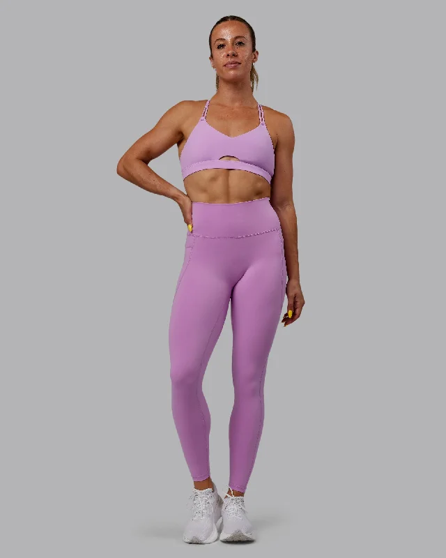 Referral Discount Fusion Full Length Leggings with Pockets - Light Violet