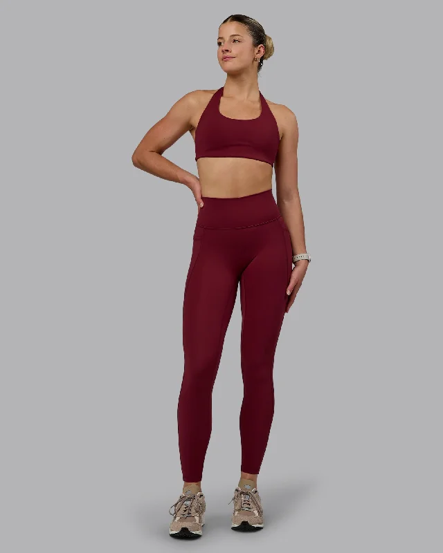 Take Advantage Fusion Full Length Leggings with Pockets - Cordovan
