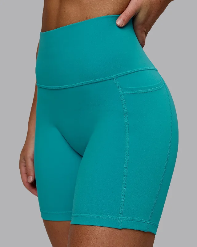 Stock Clearance Fusion Mid-Length Shorts with Pockets - Uplift Blue
