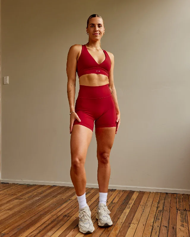 Mega Sale Fusion Mid-Length Shorts with Pockets - Cherry Red