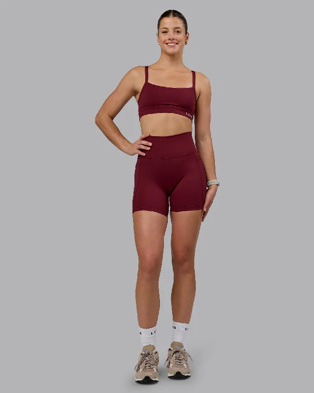 Stock Clearance Fusion Mid-Length Shorts with Pockets - Cordovan
