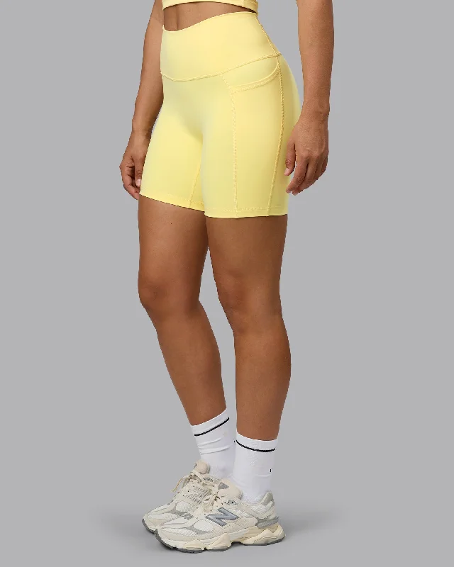 Can't Miss Fusion Mid-Length Shorts with Pockets - Lemon