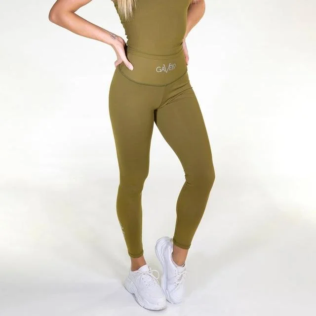 Extra Savings Gavelo POP Army Green Scrunch Leggings