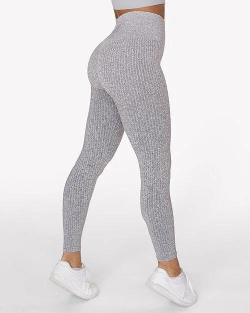 Steals and Deals Gavelo Seamless Ribbed Leggings - Light Grey