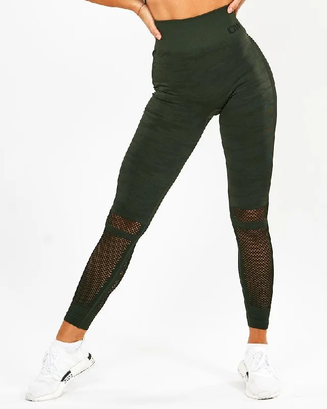 Discount Days ICIW Seamless Tights Camo - Dark Green