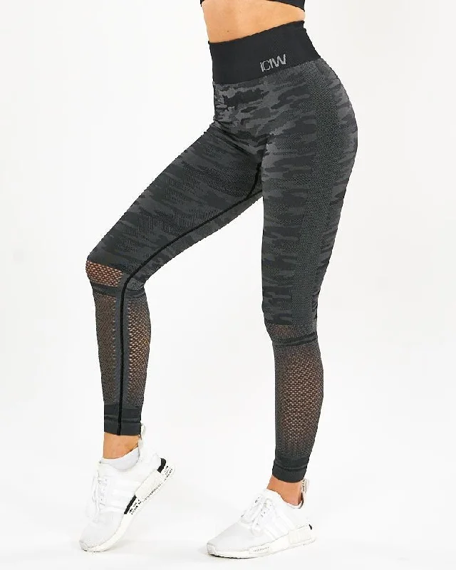 Savings Event ICIW Seamless Tights Camo - Dark Grey