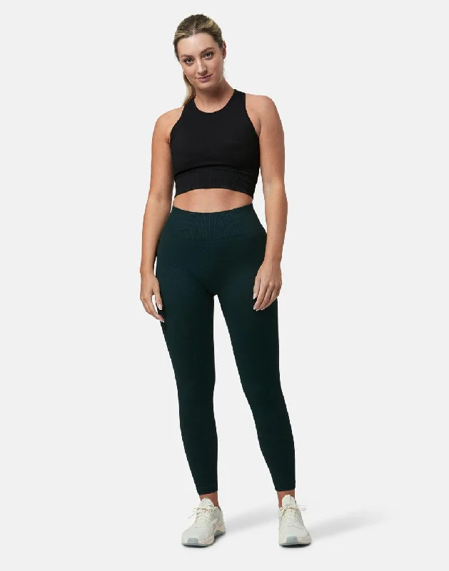 Best Bargains Lotus Chevron 7/8 Leggings in Moss Green