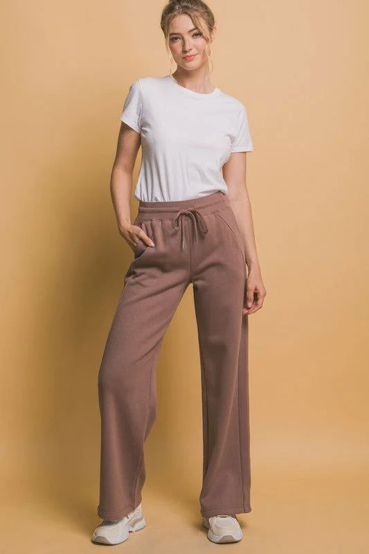 Special Discount Love Tree Drawstring Wide Leg Sweatpants with Pockets