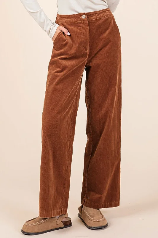 Price Meltdown Mittoshop Corduroy Back Elastic Waist Pants In Camel