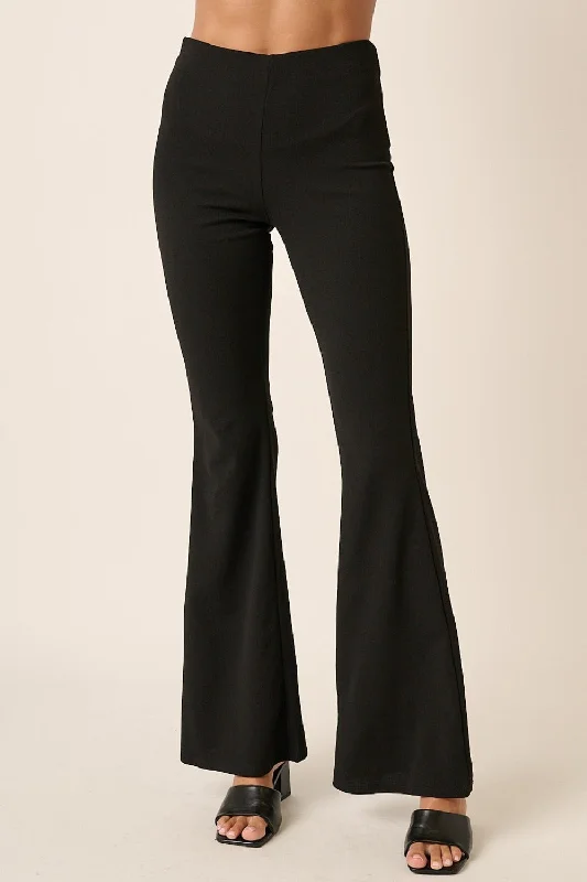 Price Smash Mittoshop Crepe Knit Elastic Waist Flare Leg Pants