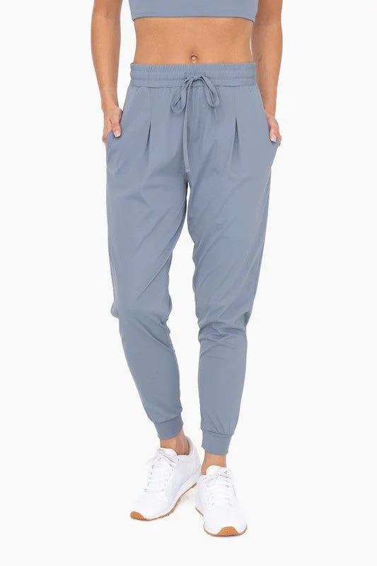 Sneak Peek Sale Mono B Solid Pleated Front Joggers