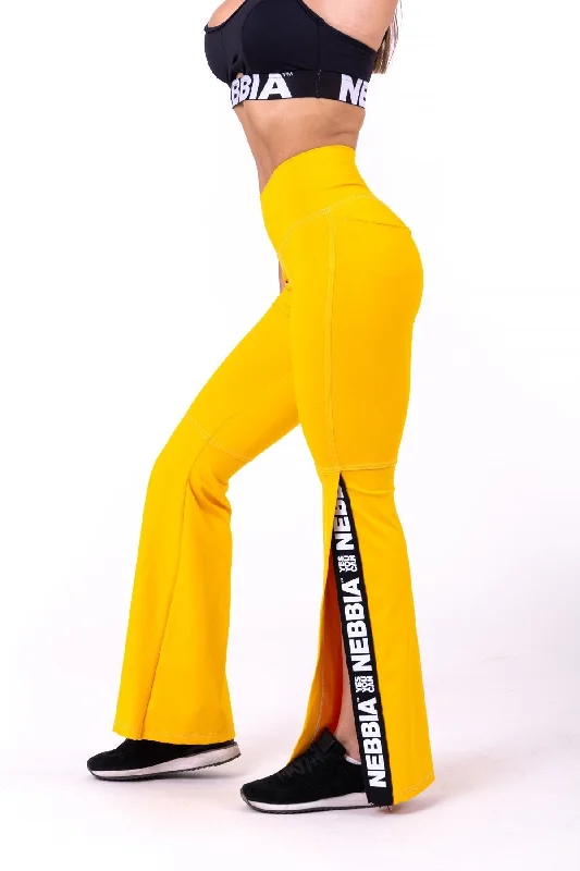 Huge Discounts Nebbia 70s Fancy Flared Pants 667 - Yellow