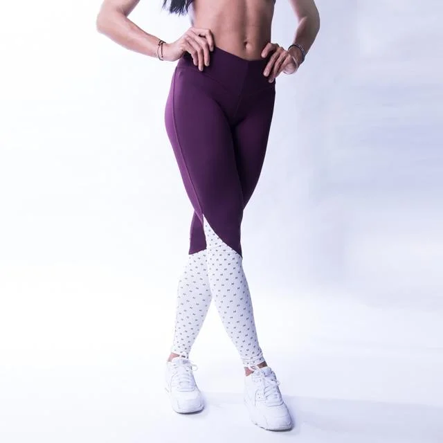 Special Discount Nebbia High Waist NS Leggings 638 - Burgundy-Vanilla
