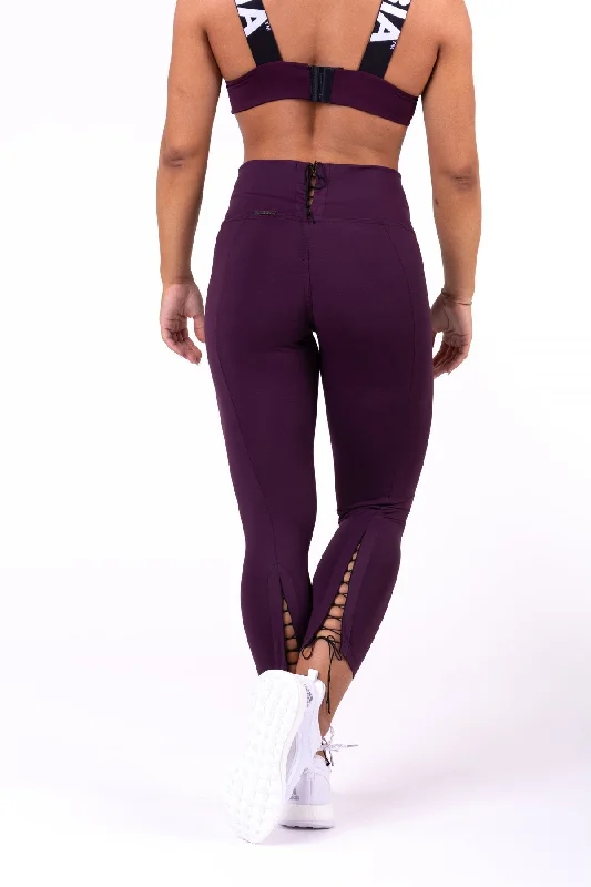 Discount Deals Nebbia Lace-Up 7-8 Leggings 661 - Burgundy