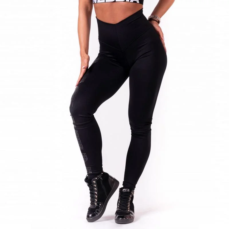 Super Bargain Nebbia One Tone Pattern Leggings 677 - Black