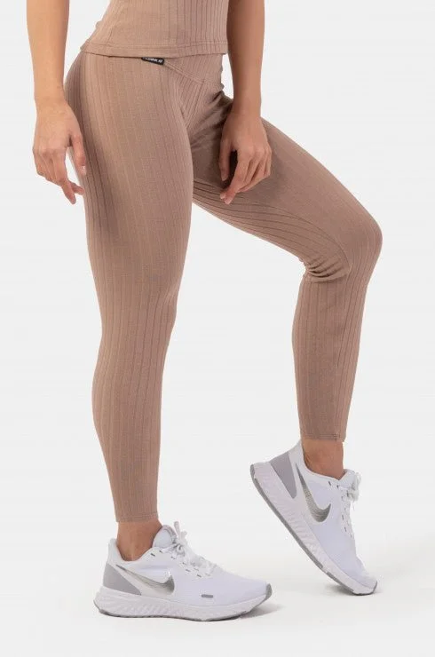 Sale Event Nebbia Organic Cotton Ribbed High-Waist Leggings 405 - Brown