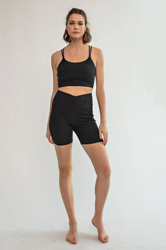 Markdown Madness Nylon Rib V Waist Biker Pants