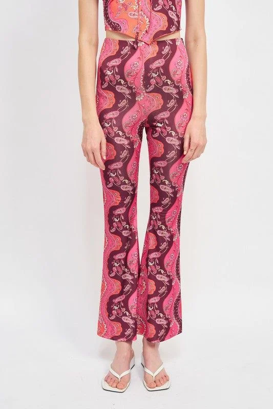 Markdowns Emory Park | Printed High Rise Flared Pants