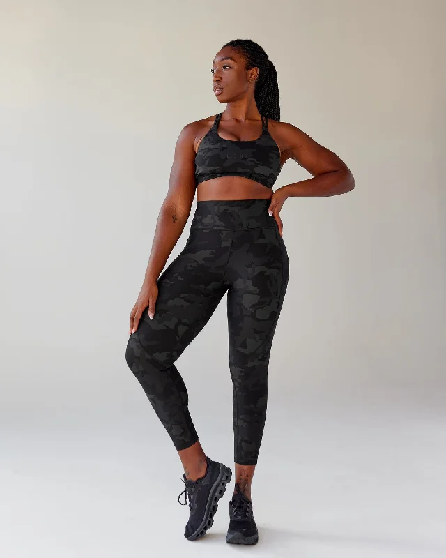 Overstock Rep 7/8 Length Leggings - Black Camo
