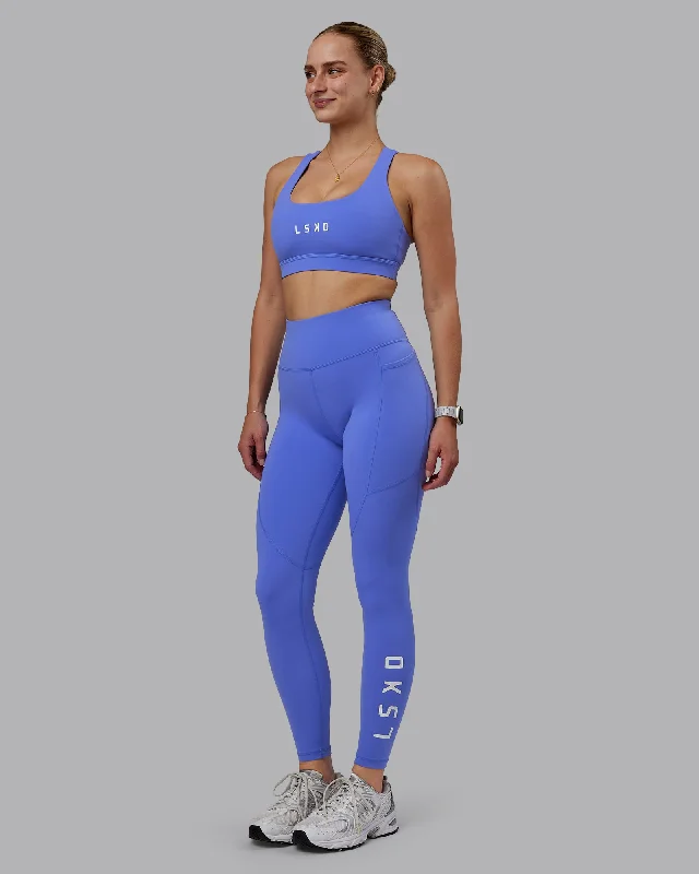 Today Only Rep Full Length Leggings - Baja Blue-White