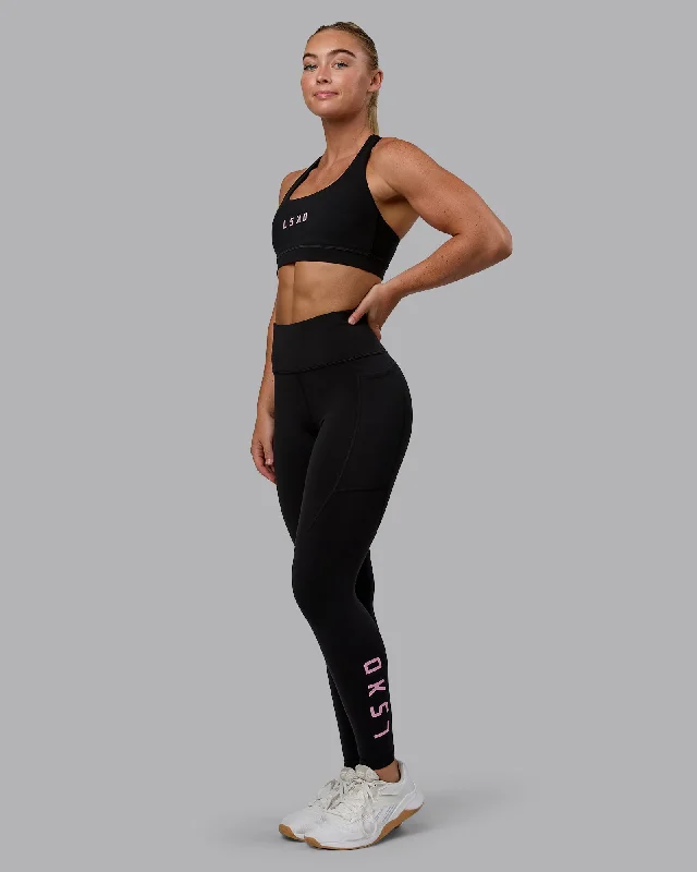 Massive Deals Rep Full Length Leggings - Black-Bubblegum