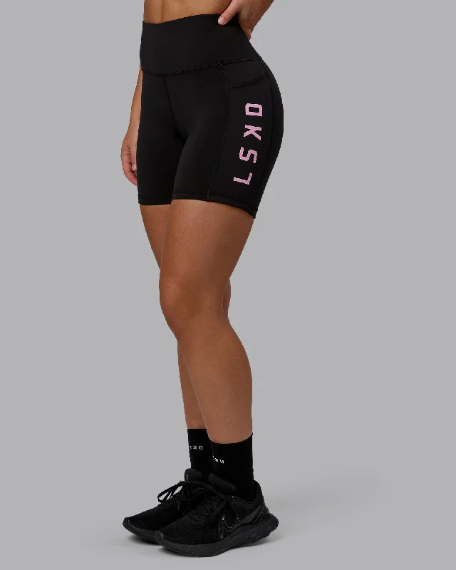 Price Rollback Rep Mid-Length Shorts - Black-Bubblegum