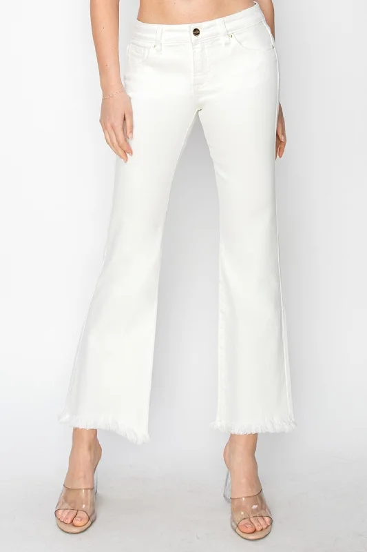 Now or Never RISEN Full Size Tummy Control Crop Flare Step Hem Pants