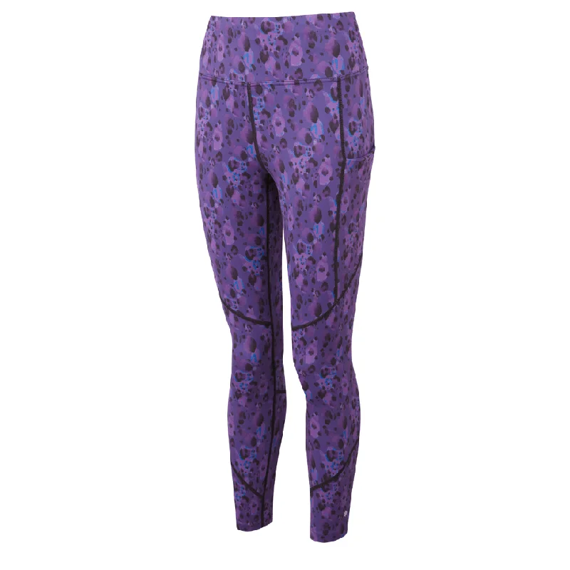 Act Fast Ronhill Women's Tech Crop Tight in Purple Leopard AW24