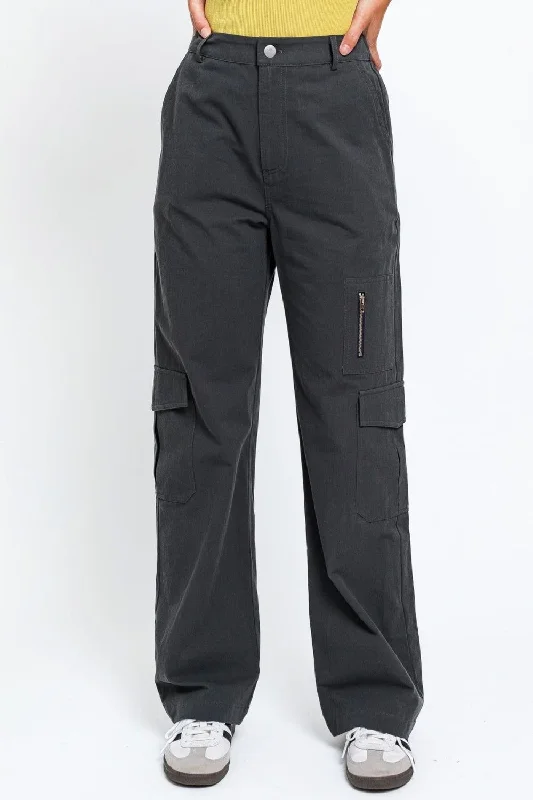 Limited Quantity Tasha Apparel High Waisted Wide Leg Cargo Pants with Pockets