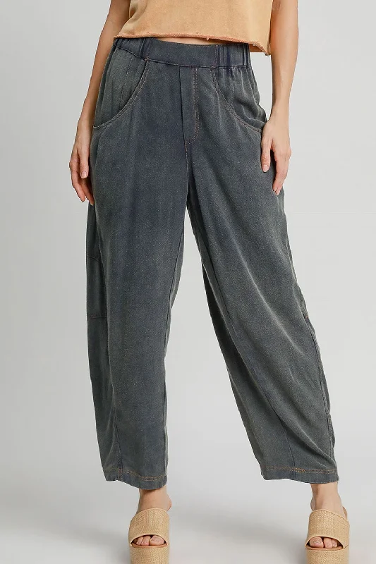 Fantastic Offers Umgee Elastic Waist Baggy Fit Pants with Pockets - Navy