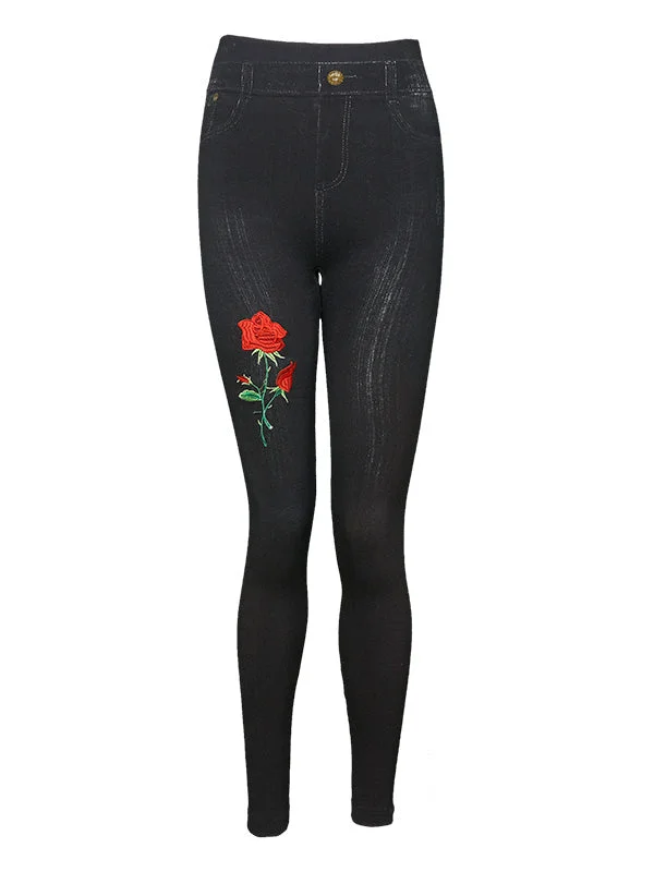 Act Fast Women's Dark Denim Embroidery Fleece Jennings