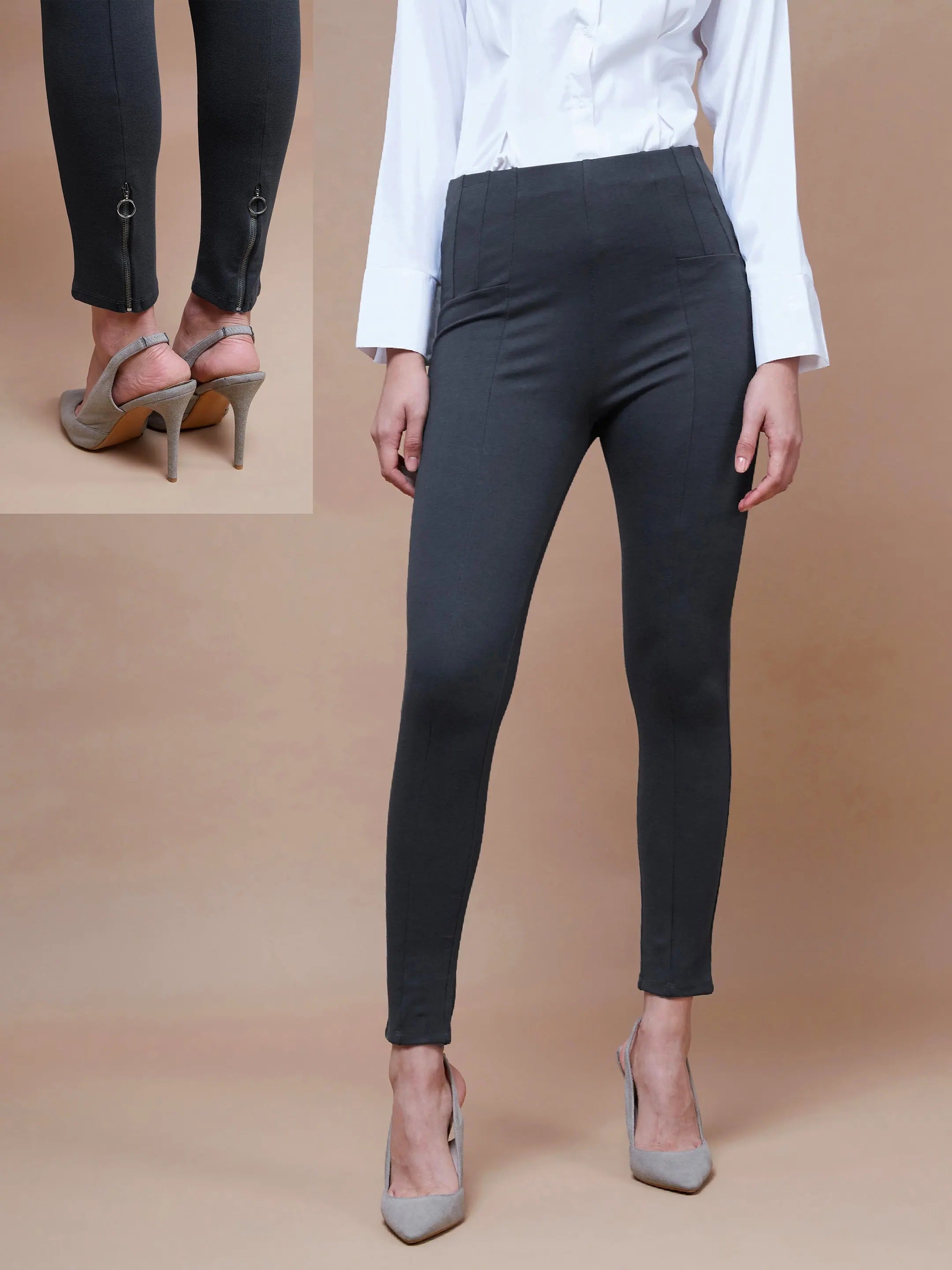 Buy More, Save More Women Grey Bottom Zipper Jeggings
