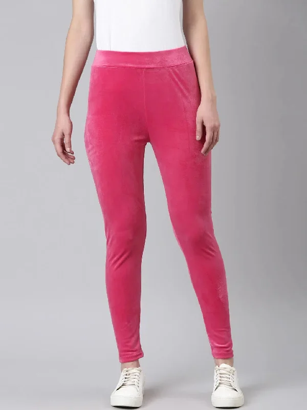 Price Buster Women Pink Solid Leggings-AN-71-Pink