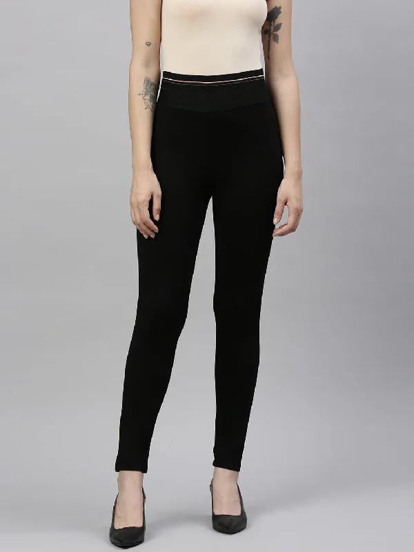 Unbeatable Prices Women Solid Black Slim Fit Jeggings-AF-2264-Black