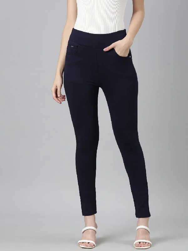 Online Exclusive Women Solid Skinny Fit Navy Blue Jegging-LT-J-1870-Navyblue