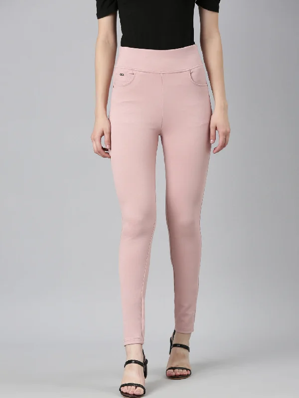 Value Deals Women Solid Skinny Fit Pink Jegging-LT-J-1870-Pink