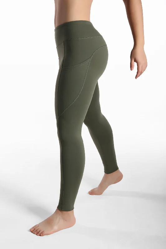 Great Deals Women Stylish Leggings - Solid-Army Green