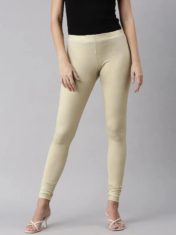 Deal of the Day Women's Gold Solid Leggings-AC-032-Gold