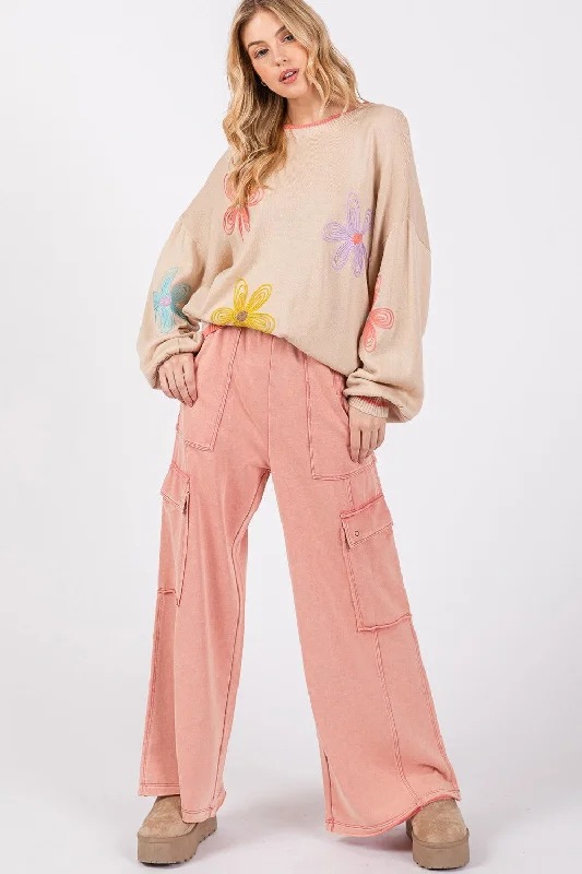Today’s Deal SAGE + FIG Knit Terry Mineral Wash Wide Leg Pants