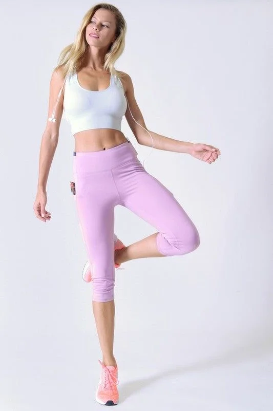 Clearance Event Yelete High Waist Tech Pocket Workout Capri Leggings