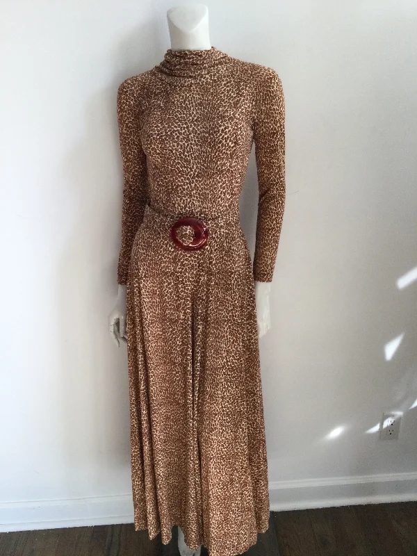 Deal Zone 1970s B.Cohen by Jaconelli Cotton Leopard Print Jumpsuit Size 4