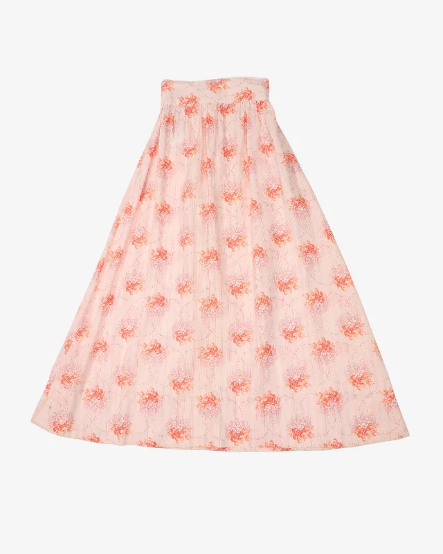 Flash Sale 1970's peach floral maxi skirt - W24