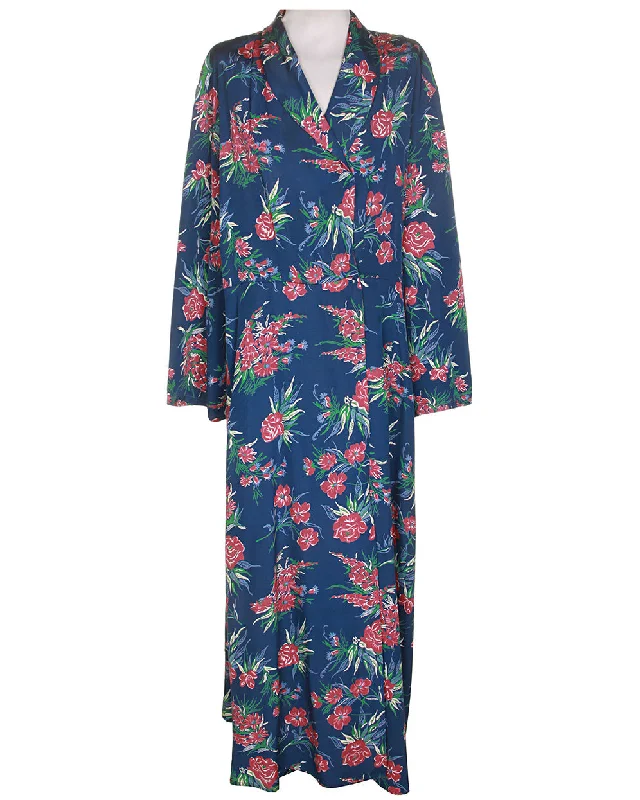 Hot Deal 40's Blue Dressing Gown - XL