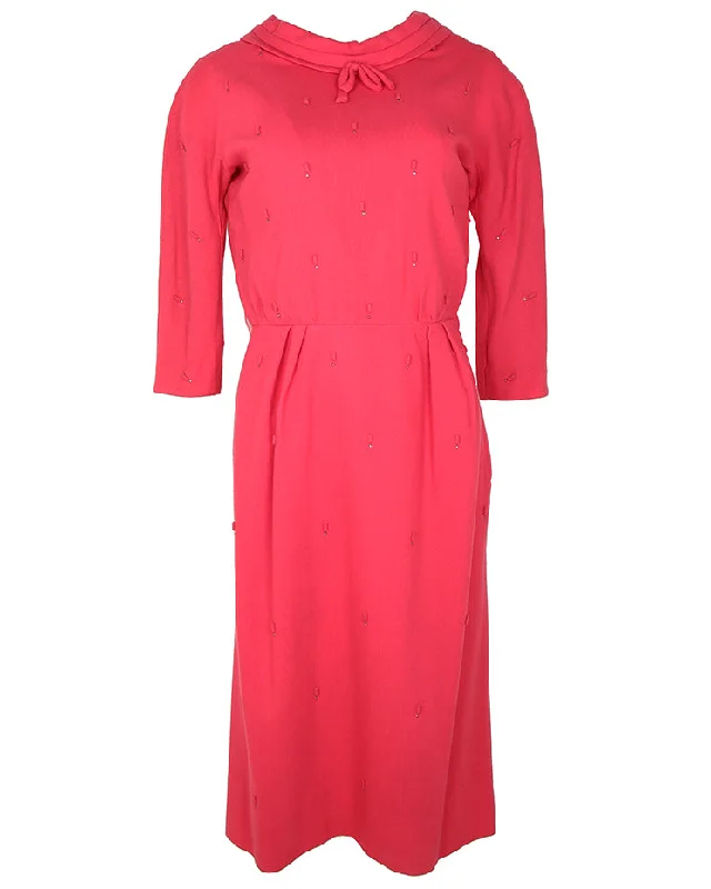 Limited Quantity 50s Vintage Leslie Fay Pink Evening Dress - S