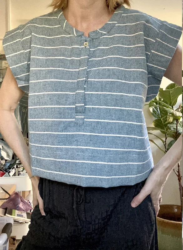 Early Bird Discount Alex top, Atlantic stripe