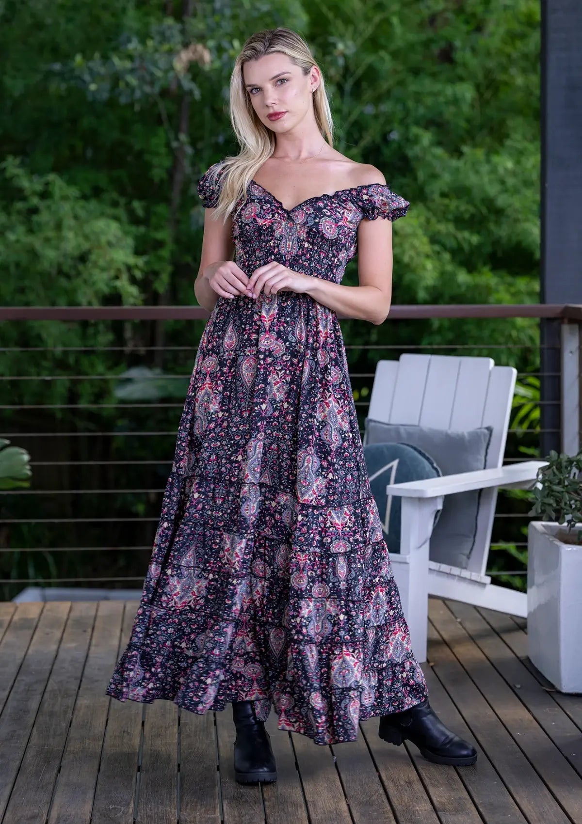 Referral Discount Allegra Rosa Dress - Black + Berry