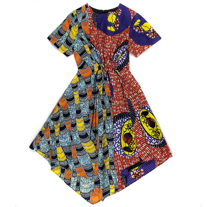 Quick Sale Ankara Mix n Match Unbalanced Dress