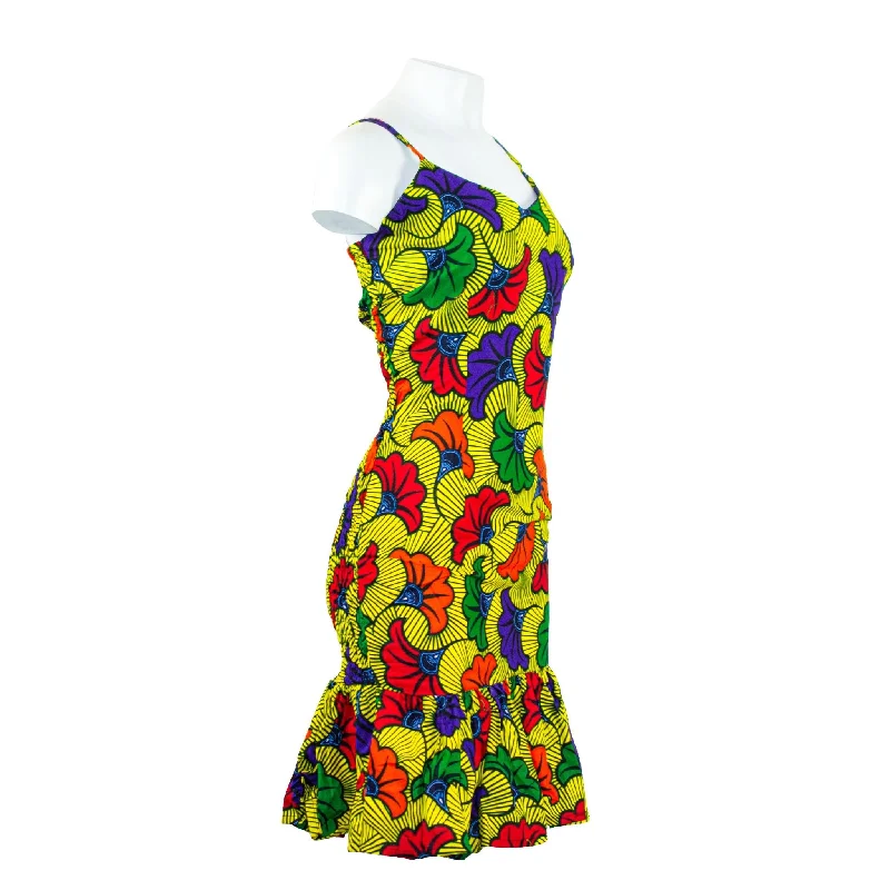 Midnight Madness Ankara Spaghetti Strap Dress