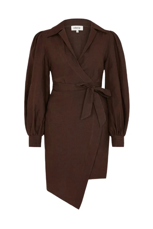 Daily Deals Anja Shirt Mini Dress in chocolate