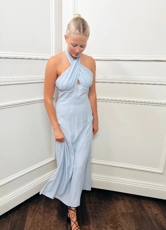 Great Deals Cross Halter Dress
